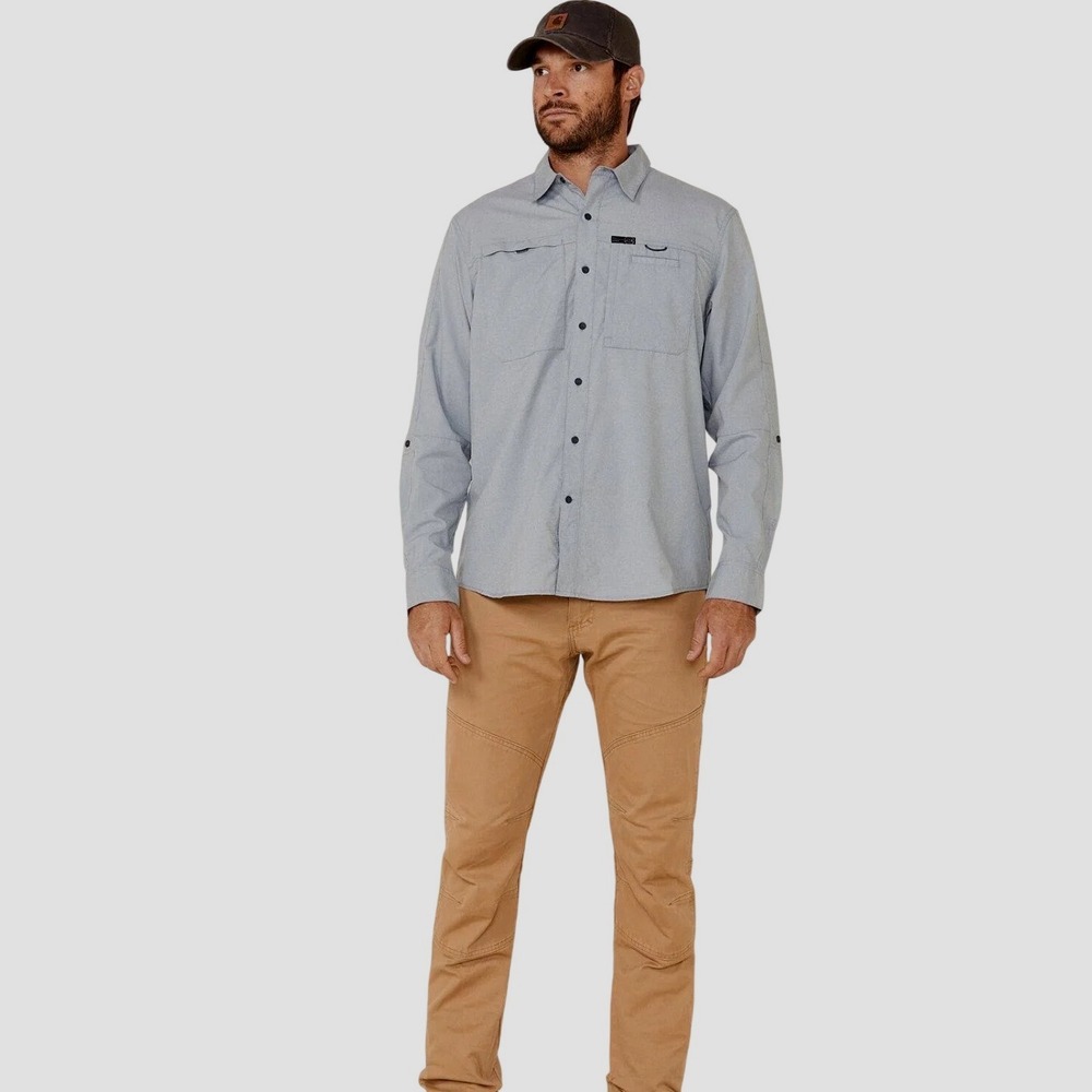 ATG by Wrangler Men's Long Sleeve Hike Fish Utility Charcoal‎ Gray 3XT NWT UPF30